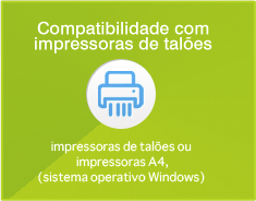 Compatibilidade com Impressoras de talões - Impressoras de talões ou impressoras A4 (sistema operativo Windows)